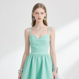 Mint Green Spaghetti Strap A - Line Dress